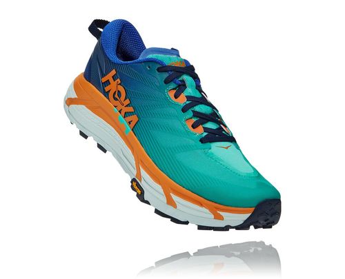 Hoka One One Herre Mafate Speed 3 Trail Løpesko Dazzling Blå/Desert Sun Norge-72BNU